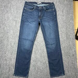 Signature Levi Strauss Mens Straight Fit Jeans Dark Wash Blue W36 L34 S8988-0024